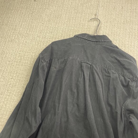 Retreat Black Corduroy Button Up Oxford Shirt Mens Large Retro Outdoor Camp - Picture 12 of 13